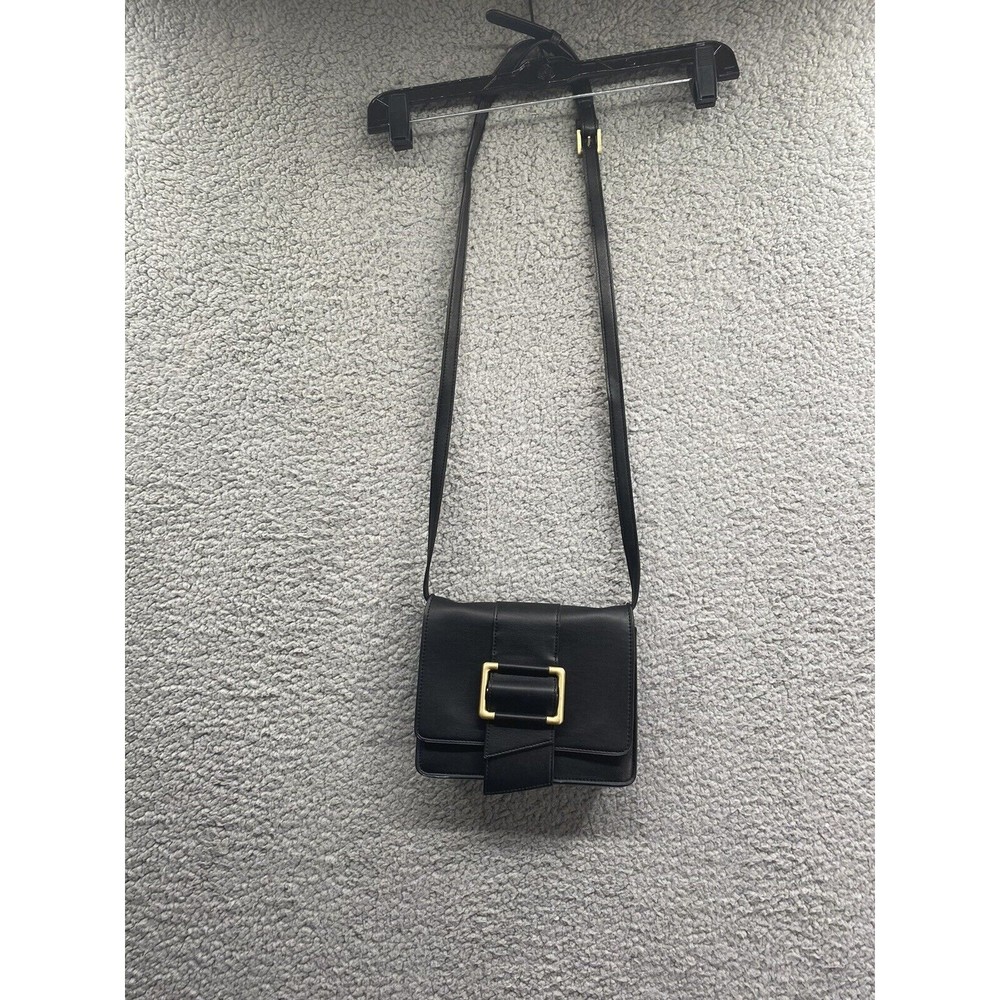 Forever 21 Black Faux Leather Gold Clasp Mini Crossbody Purse